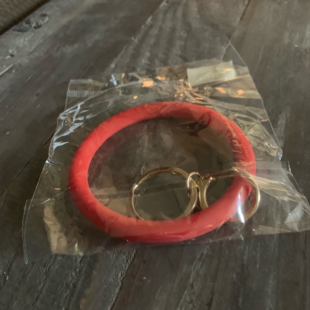 Red wristlet keychain